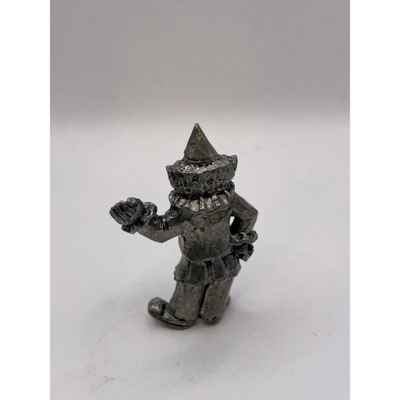 Vintage Pewter Clown Figurine With Raised Hand - Picture 3 of 4